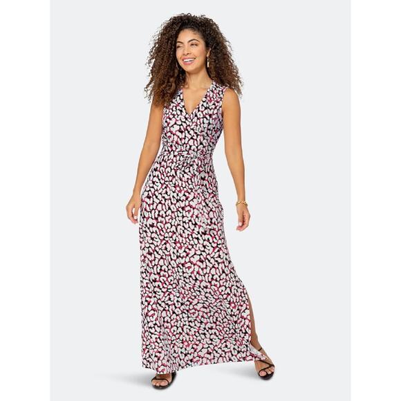 Leota Dresses & Skirts - Leota Printed Sleeveless Side Split Maxi Dress Size Large Multicolor